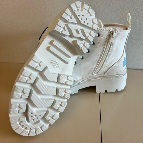 Palladium Custom Artist Painted Women’s Pallabase Twill Boot Star White Daisy 🩵 - Picture 6 of 8